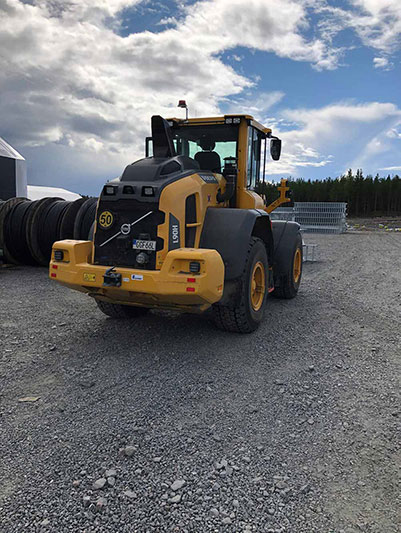 Yellow excavator