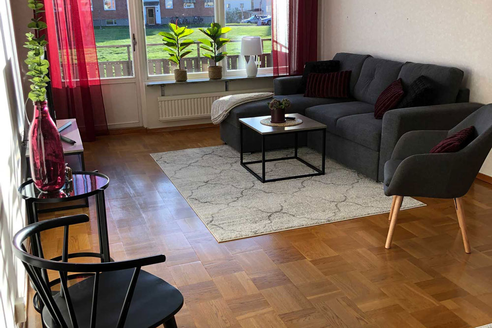 Ett vardagsrum från en lägenhet i Boden